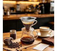 Espresso Coffee Dripper Reusable Steel Mesh Brewing Filter Cone Tool