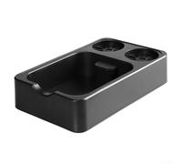 Espresso Knock Box 3 en 1 - Organizador para manipulación, distribuidor de café y caja de golpeo, almacenamiento compacto de accesorios de espresso con pies antideslizantes, color negro