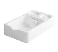 Espresso Knock Box 3 en 1 - Organizador para manipulación, distribuidor de café y caja de golpeo, almacenamiento compacto de accesorios de espresso con pies antideslizantes, color negro (blanco)