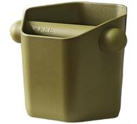 Espresso Knock Box - Caja cuadrada con pared alta, diseño antisalpicaduras de ABS, recipiente para portafiltros de café (verde)