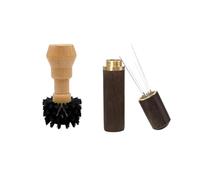 Espresso Knock Box - Contenedor De Posos De Café Barista Con Base Antideslizante, Contenedor De Basura For Residuos De Café, Accesorios De Barista(Brush Set)