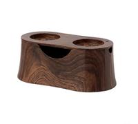 Espresso Knock Box - Estación de apisonamiento de café 2 en 1 con alfombrilla de manipulación, diseño desmontable para una fácil limpieza, base antideslizante, color negro (marrón)