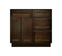Espresso - Lujoso agitador de baño de 76 cm, lavabo, con cajones a la derecha, para puerta de gabinete, grifo de madera maciza, juego de recipientes modernos para el hogar, 21 pulgadas de profundidad