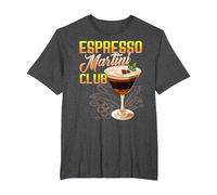 Espresso Martini Club Cóctel Bebida Café Licor Vodka Camiseta, Hombre Tallas Grandes, Jaspeado Oscuro, 2X Alto