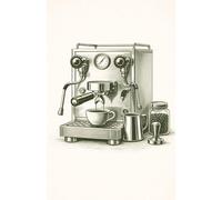 Espresso Maschine Notizbuch - Kaffee Notebook für Barista & Coffee Lover | Kariertes Notizbuch für Ideen, Alltag und Café-Lifestyle