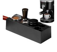 Espresso Tamper Station - 11.10x3.94x2.95in Drawer, 51mm 53mm 58mm Compatible, ABS Silicone Steel, Coffee Organizer | Professional Coffee Tamper Holder with Sliding Drawer for Home Cafe Setup