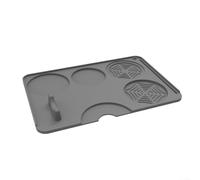 Espresso Tamping Mat - Alfombrilla de silicona antideslizante para filtro portátil de 51-58 mm, incluye soporte para prensar, apto para lavavajillas, 24 x 16 cm, para accesorios barista (gris)
