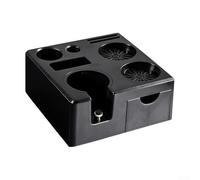 Espresso Tamping Station ajustable con soporte para filtro portafiltros y tapete, para portafiltros de 51-58 mm, color negro