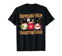 Espresso Your Christmas Cheer Coffee Lover Drinker Camiseta gráfica económica, Hombre, Negro, S
