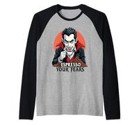 Espresso Your Fears Halloween Vampire Camiseta Manga Raglan