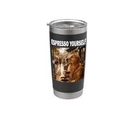 Espresso Yourself Amante del café y los perros Vaso térmico de acero inoxidable de doble pared