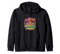 Espresso Yourself Café Creativo Diseño Gráfico Sudadera con Capucha