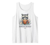 Espresso Yourself Raccoon Coffee Lover Grumpy Morning Camiseta sin Mangas