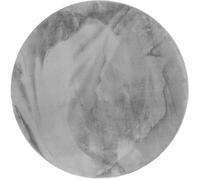 Esprit Alfombra redonda de piel de conejo artificial suave gris D100