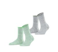 Esprit Allover Stripe Multipack W So algodón estampados 2 pares, Calcetines Mujer, Multicolor Green Grey 0240, 35-38