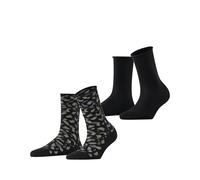 ESPRIT Art Pattern Multipack W So algodón estampados 2 pares, Calcetines Mujer, Negro Black 3000, 35-38