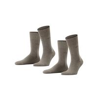 ESPRIT Basic Easy 2-Pack M So algodón lisos 2 pares, Calcetines Hombre, Marrón Nutmeg Melange 5410, 43-46