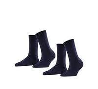 ESPRIT Basic Easy Multipack W So algodón lisos 2 pares, Calcetines Mujer, Azul Marine 6120, 35-38