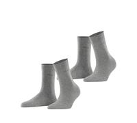 ESPRIT Basic Easy Multipack W So algodón lisos 2 pares, Calcetines Mujer, Gris Light Grey Melange 3390, 39-42