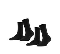 ESPRIT Basic Easy Multipack W So algodón lisos 2 pares, Calcetines Mujer, Negro Black 3000, 35-38
