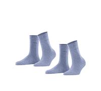 ESPRIT Basic Easy Multipack W So algodón lisos 2 pares, Calcetines Mujer, Azul Jeans 6458, 39-42