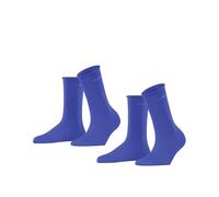 ESPRIT Basic Pure 2-Pack W SO algodón unicolor 2 pares, Calcetines Mujer, Azul (Deep Blue 6046), 35-38