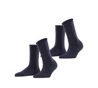 ESPRIT Basic Pure Multipack W So algodón lisos 2 pares, Calcetines Mujer, Azul Navy Blue Melange 6490, 39-42
