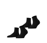 ESPRIT Basic Pure Multipack W Sso algodón lisos 2 pares, Calcetines Mujer, Negro Black 3000, 35-38