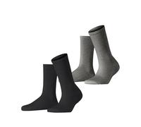 ESPRIT Basic Tennis Multipack W So algodón lisos 2 pares, Calcetines Mujer, Multicolor Black Grey 0080, 35-38