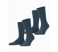 ESPRIT Basic Uni Multipack M So algodón lisos 2 pares, Calcetines Hombre, Verde Peacock 6382, 43-46