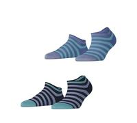 ESPRIT Bold Stripes Multipack W Sn algodón lisos 2 pares, Calcetines cortos Mujer, Azul Blue Navy 0040, 35-38