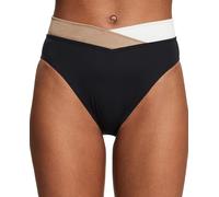 Esprit Braga de bikini midi high leg corte en V lisa con aplicaciones rayas. Negro 36