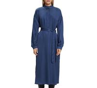 Esprit Collection Esprit Collection - Vestido midi cuello perkins satinado. Azul Talla 38