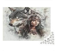 Esprit du Loup Cadeau Unique Décoration Intérieure Style Art amérindien Jeu Éducatif Challenge Toy Adultes & Enfants Des 14 ANS 70x50cm/1000pcs