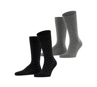ESPRIT Fine Dot Multipack M So algodón estampados 2 pares, Calcetines Hombre, Multicolor Black Grey 0010, 39-42