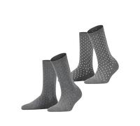 ESPRIT Fine Dot Multipack W So algodón estampados 2 pares, Calcetines Mujer, Gris Light Grey Melange 3390, 39-42