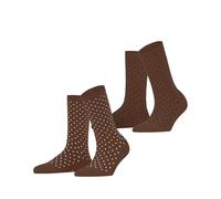 ESPRIT Fine Dot Multipack W So algodón estampados 2 pares, Calcetines Mujer, Marrón Rosewood 5225, 39-42