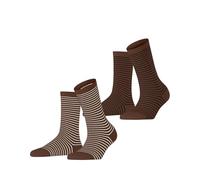 ESPRIT Fine Line Multipack W So algodón estampados 2 pares, Calcetines Mujer, Marrón Brown 0080, 35-38