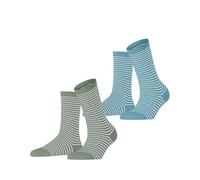 ESPRIT Fine Line Multipack W So algodón estampados 2 pares, Calcetines Mujer, Multicolor Blue Grey 0100, 35-38