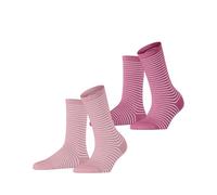 ESPRIT Fine Line Multipack W So algodón estampados 2 pares, Calcetines Mujer, Rosa Sortiment 0150, 35-38
