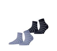 ESPRIT Fine Line Multipack W Sso algodón estampados 2 pares, Calcetines Mujer, Multicolor Blue Mix 0020, 39-42