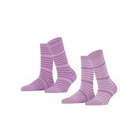 ESPRIT Fine Stripe 2-Pack Calcetines Mujer Algodón orgánico Paquete De Verano De Colores Y Con Rayas De Resistencia A Poner Con Zapatillas O Botas, 2 pares
