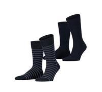 ESPRIT Fine Stripe Multipack M So algodón estampados 2 pares, Calcetines Hombre, Azul Marine 6120, 43-46