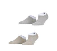 ESPRIT Fine Stripe Multipack W Sn algodón lisos 2 pares, Calcetines cortos Mujer, Multicolor Beige Brown 0190, 39-42