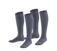 ESPRIT Foot Logo Multipack K Kh algodón lisos 2 pares, Calcetines largos Unisex niños, Gris Light Grey Melange 3390, 23-26
