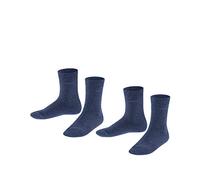 ESPRIT Foot Logo Multipack K So algodón lisos 2 pares, Calcetines Unisex niños, Azul Navy Blue Melange 6490, 27-30