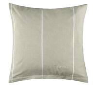 Esprit Home Funda de almohada de 80 x 80 cm, algodón, color gris, con logotipo de Esprit bordado, doble cara, color a juego con ropa de cama con cremallera