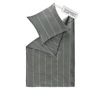 Esprit Home Premium ropa de cama 155x220 algodón Antracita 2 piezas - Juego de ropa de cama de 2 piezas que consta de 1 funda de edredón 155x220cm - incluye 1 funda de almohada 80x80cm - Certificado