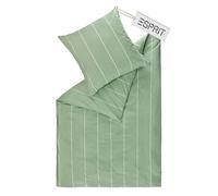 Esprit Home Ropa de cama premium de 140 x 200 cm, de algodón, color verde, 2 piezas, incluye 1 funda de edredón de 140 x 200 cm, incluye 1 funda de almohada de 70 x 90 cm, certificado Öko-Tex