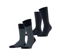 ESPRIT Houndstooth Multipack M So algodón estampados 2 pares, Calcetines Hombre, Azul Marine 6120, 43-46